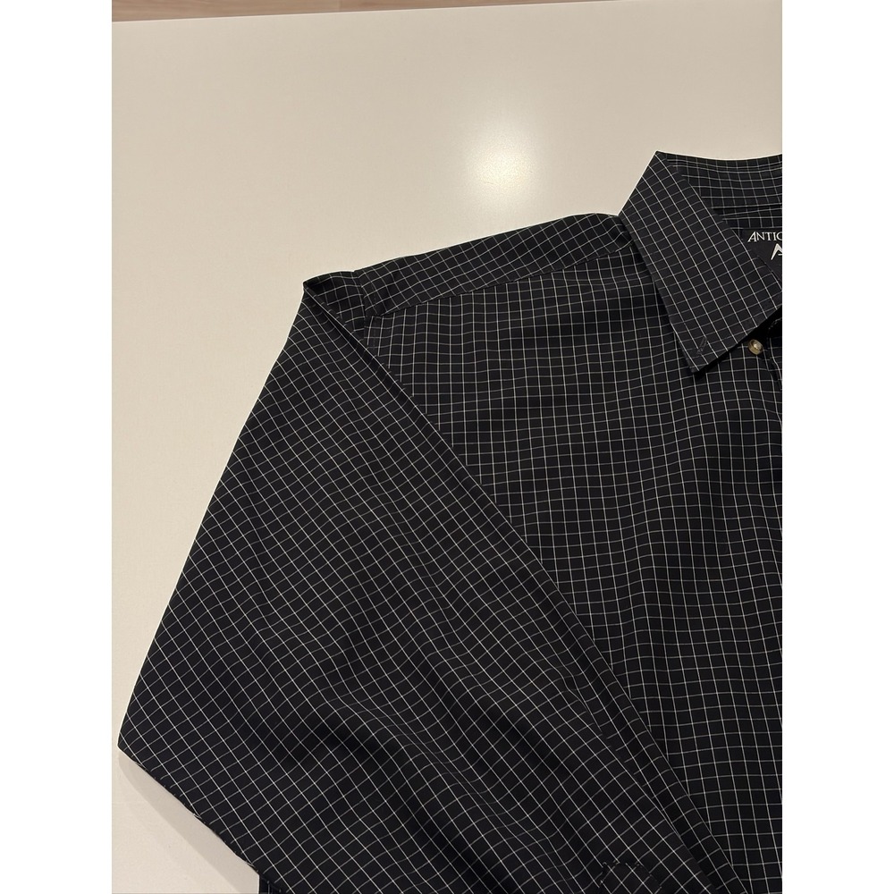 Antigua New Orleans Saints Men's L Long Sleeve Button Down Shirt Black Check - Picture 9 of 12